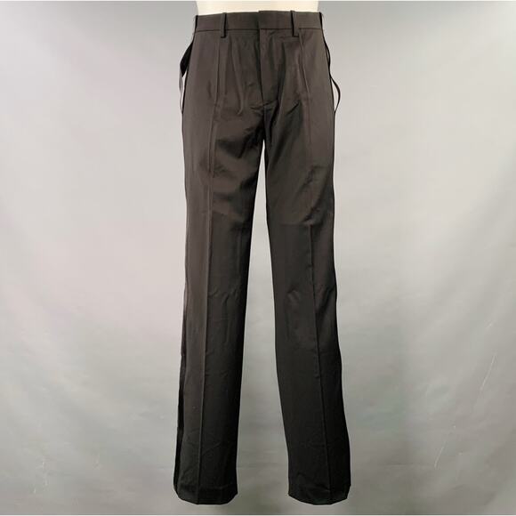 HELMUT LANG SS24 Size 42 Black Wool Notch Lapel Seatbelt Suit - Picture 4 of 13